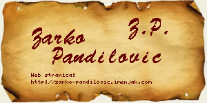 Žarko Pandilović vizit kartica